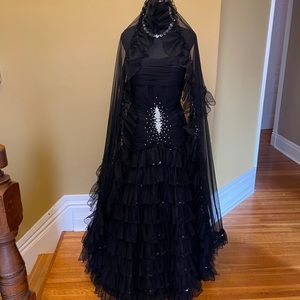 Jovani gown + shawl